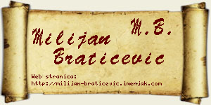 Milijan Bratičević vizit kartica